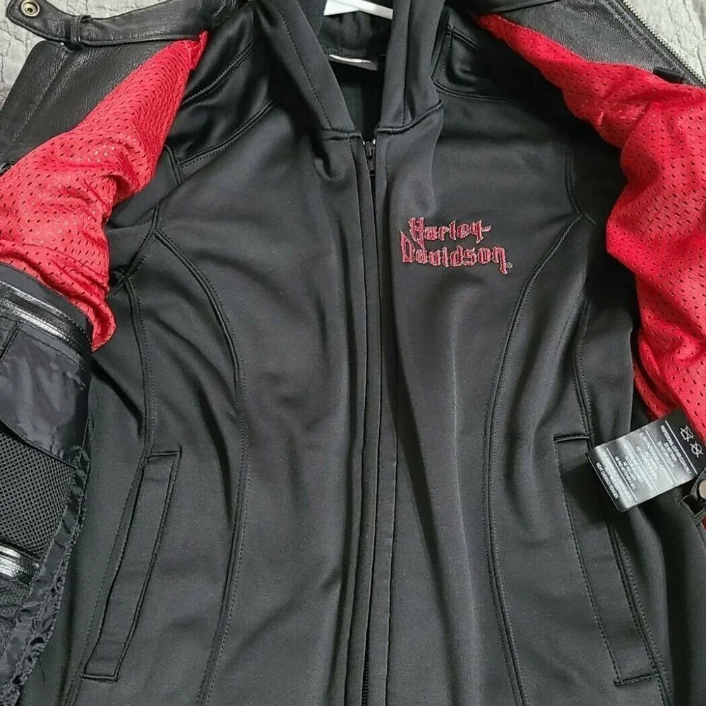 Harley Davidson Women's ROAD ANGEL 3 in 1 Black Leather Jacket Small NWOT‌‌ - Picture 6 of 13